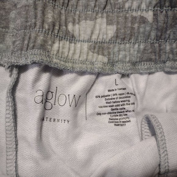 a:glow Under Belly Maternity Lounge Shorts Green Camo NWT - Picture 7 of 8